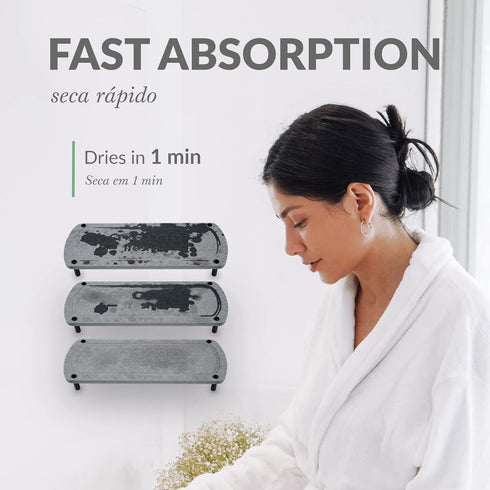 Bathroom Sink Fast Drying Stone Sink Caddy Drying Rack Accessory Organizer Diatomaceous Earth Bottle Drying Rack Dish Sponge Countertop Organizer ...
