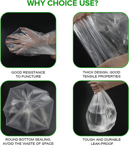 8 Gallon Garbage Bags - 100 Count, Durable and Leak-Proof Kitchen and Bathroom Trash Liners - Perfectly Fits 8 Gal Bins....