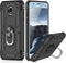 TJS Phone Case Compatible with Samsung Galaxy J7, Metal Ring Magnetic Support Protector Cover (Black)...