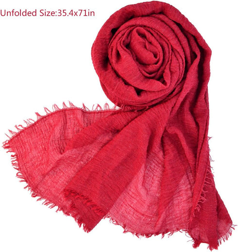 3pcs Women Soft Cotton Hemp Scarf Shawl Long Scarves, Travel Sunscreen...