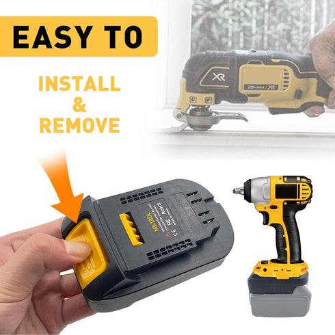 MIL18DL Battery Adapter for Milwaukee to for Dewalt, Battery Adaptor Converter for Milwaukee M18 18V Li-ion Batteries Work for Dewalt 20V Power To...