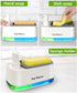 Hand and Dish Soap Dispenser Set for Kitchen, Dual Soap Dispenser with Sponge Holder, 3-in-1 Countertop Soap Pump Dispenser for Kitchen Sink, Usef...