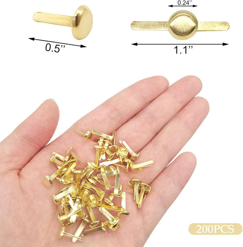 200pcs Gold Split Pins Round Scrapbooking Brads Split Pins Paper Fasteners Brads for Craft Art Crafting School Project Decorative Scrapbooking DIY...
