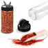 RoyalHouse 6 Pack 16 Oz Plastic Spice Jars with Black Cap, Clear and Safe Plastic Bottle Containers with Shaker Lids for Storing Spice, Herbs and ...
