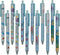 Maydahui 42 PCS Blue Sea Animal Gel Pens Cute Kawaii Pen Retractable Printing Pens Fish Octopus Dolphin Shark Turtle Crab Style Black Ink for Scho...
