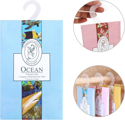 15 Pack Closet Air Freshener, Flower Scented Sachets Bags for Drawer and Closet, Fresh Scents Freshener with Hanger...