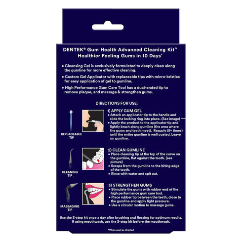 DenTek Gum Health Advanced Cleaning Kit, Oral Care Hygiene Kit, Gum Cleansing Gel, Gum Massager, and Plaque Scraper Dental Tools...
