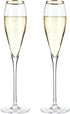 Viski Gold-Rimmed Crystal Champagne Flutes, Crystal Drinking Glasses, Stemmed Wine Martini Glass Set, Housewarming Wedding Wine Gift - Set of 2, 8...