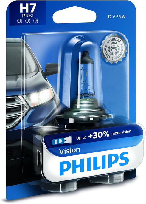 Philips Automotive Lighting H7 Vision Upgrade Automotive Replacement Headlight Bulb, Fits Select High Beam, Low Beam, or Fog Positions (Pack of 1)...