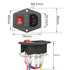 PNGKNYOCN 6A 250V Rocker Switch Power Socket Inlet Module Plug 10A Fuse with Indicator Light 18 AWG Cable 3 Pin IEC320 C14, for Household Applianc...