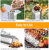 Pellet Smoker Tube, 12'' Smoker Tube with Brush, Premium Stainless Steel BBQ Wood Pellet Tube Smoker, 5 Hours of Billowing Smoke Tube Smoker for A...
