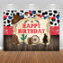 Mocsicka Western Cowboy Happy Birthday Backdrop Rustic Old West Rodeo Cowboy Background Red Bandana and Rustic Wood Kids Birthday Party Decoration...