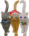 Christmas Holiday Triple Cat Charm Brooch Pin Cute Animal Enamel Pin...