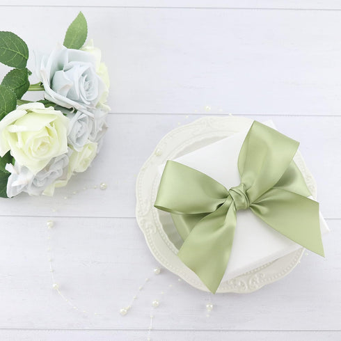 Sage Green Ribbon Double Face Satin Ribbon 2 Inch Moss Ribbon for Wedding Bridal Bouquet Baby Shower Party Decorations - 25Yards...