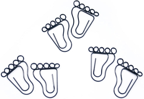 Foot Feet Shaped Paper Clips Great for Paper Clip Collectors or Office Gift - Comes in Round Tin with Lid and Gift Box (Black 100 Count)...