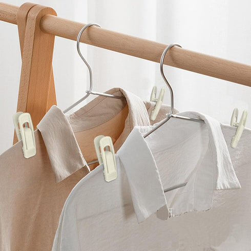 Velvet Hangers Clips, 20 Pack Ivory Pants Hanger Velvet Clips, Strong Hanger Clips Perfect for Thin Felt Hangers...