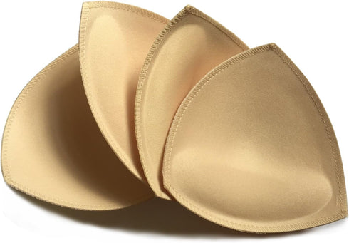 3 Pairs Removeable Push up Triangle Bra Pads Inserts,Replacement Pad for Bikinis Top Sport Bra Swimsuit for A B C Cups-Beige...
