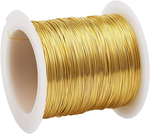 Pandahall 125 Feet Tarnish Resistant Copper Wire 26 Gauge Jewelry Beading Craft Wire for Jewelry Making (Golden)...