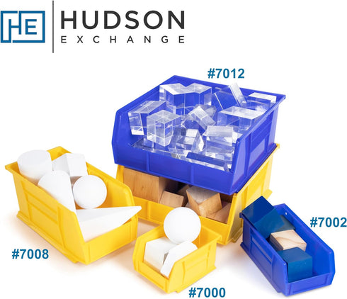 Hudson Exchange 7-1/2" x 4" x 3" Plastic Stackable Storage Bin and Hanging Container (Blue)...