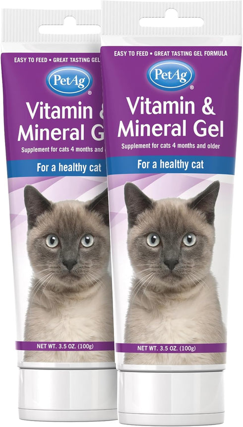Pet-Ag Vitamin & Mineral Gel Supplement for Cats - 3.5 oz - Provides Basic Daily Vitamins & Minerals for Cats 4 Months and Older - Easy to Digest...