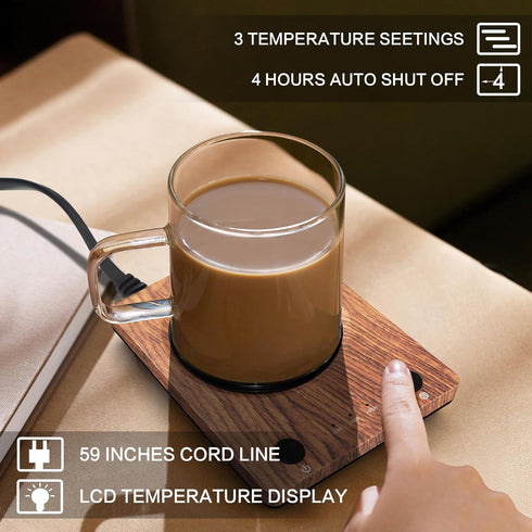 Coffee Mug Warmer for Desk, Electric Coffee Cup Warmer with 3-Temp Settings, Cup Warmer for Desk with Auto Shut Off After 4H Feature for Warming &...