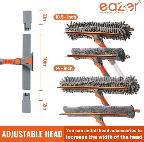 eazer Squeegee Window Cleaner 2 in 1 Rotatable Window Cleaning Tool Kit with Extension Pole, 62'' Telescopic Window Washing Equipment with Bendabl...