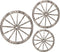 Qunclay 3 Pcs Wooden Wagon Wheel Decor 12/10/8 Inch Old Western Western Wall Decor Farmhouse Wagon Wheels Rustic Yard Wall Art Decor Hanging Decor...