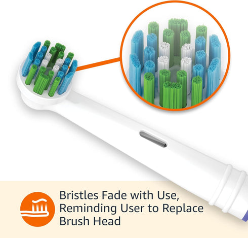 Amazon Basics Action Clean Replacement Brush Heads, 3 Count, White (Fits most Oral-B Electric Toothbrushes) (Previously Solimo)...
