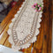Damanni Oval Cotton Handmade Crochet Lace Table Runner Doilies Dresser Scarf ,15 Inch by 63 Inch?Beige...