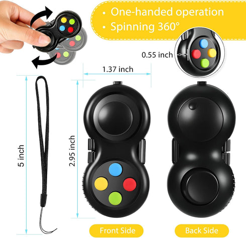 2 Pieces Fidget Pad Sensory Fidgets Controller Pad Handheld Fidget Game Pad Sensory Educational Toy for ADHD ADD OCD Autism Anxiety Stress Relief ...