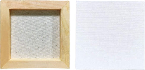 AUREUO Mini Stretched Canvas - 3x3 Inch/24 Pack - 2/5 Inch Profile Small Square Canvas - Gift Set Bulk Pack Canvases for Acrylic Painting & Craft...