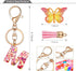 Initial letter Keychains for Women Tassel Butterfly Pink Purple Cute Car Keychain for Wallet Backpack bag charm...