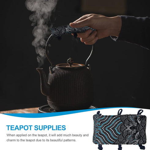 Amosfun teapot Handle Gloves Insulated Pot Sleeve Printed teapot Handle Cover Frying pan Handle red Kitchen Decor and Accessories teapot Handle Sl...