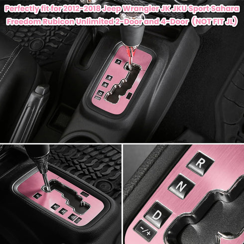 Trim Gear Frame Cover Gear Shift Box Cover For Jeep Wrangler 2012-2018 JK JKU Sport Sahara Freedom Rubicon Unlimited Gear Shift Panel Cover Trim I...