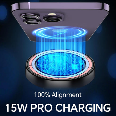 for Magsafe Car Mount Charger Wireless Car Charger Mount?20 Strong Magnets & 15W? Magsafe Car Charger Dashboard, Automobile Car Phone Holder Charg...