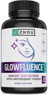 Zhou Glowfluence Hyaluronic Acid Supplement with Vitamin C and Antioxidants, Skin Elasticity and Firmness Support for Youthful Radiant Skin, Blend...