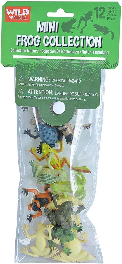 Wild Republic Frog Mini Polybag, Kids Gifts, Educational Toys, Reusable Bag, 12 Piece Set...