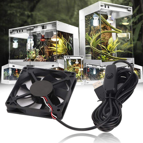 Aquarium Cooling Fan, USB Switch Aquarium Fish Tank Temperature Control Cooling Mute Fan Mini Aquarium Chiller Heat Dissipation Fan, Fish Tank Aqu...