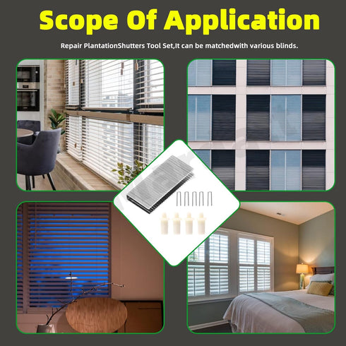 130Pcs Plantation Shutter Repair Kit Includes Plantation Shutter Pins Spring Loaded and Tilt Rod Louvers Staples Replacement for Shutter Panels Wi...
