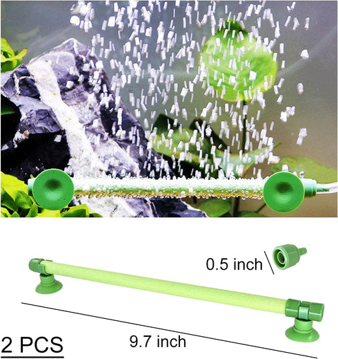WishLotus 2 pieces Length Aquarium Air Stone Bubble Wall with Suction Cups, Fish Tank Bubbler Air Bar Tube Bubble Release Diffuser Bar for Fish Ta...