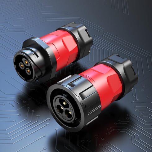 CNLINKO YM-20 3 PIN Industrial Waterproof Connector,IP68 Circular Connector,PBT Plastic Shell Quick Plug Aviation Connector M20 Male Plug and Fema...