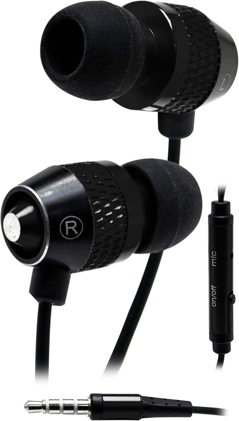 Bastex Universal Earphone/Ear Buds 3.5mm Stereo Headphones in-Ear Tangle Free Cable with Built-in Microphone Earbuds for iPhone iPod iPad Samsung ...
