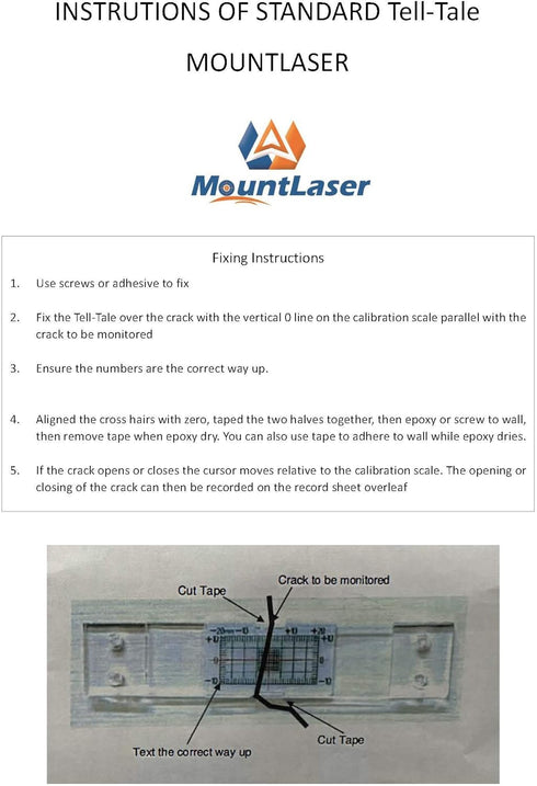 Crack Monitoring Record, Standard Tell-Tale Crack Monitor for the Standard and Corner Tell-Tale (1PCS)...