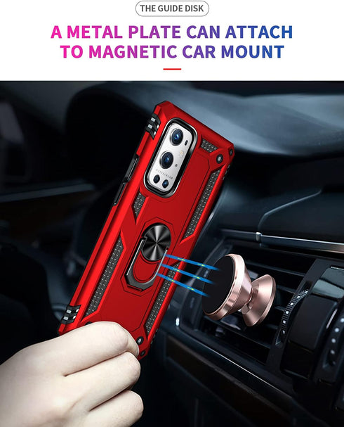 Military Grade Drop Impact for Oneplus 9 Pro Case Oneplus 9 Pro 5G Case 360 Metal Rotating Ring Kickstand Holder Armor Heavy Duty Shockproof for O...