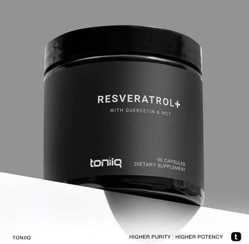 Toniiq 1600mg Resveratrol Blend - Ultra High Purity and 3rd Party Tested - with MCT Oil for Added Bioavailability - Optimal NAD Supplement...