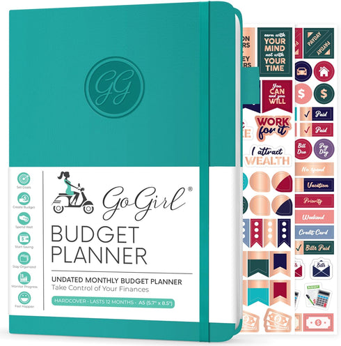 GoGirl Budget Planner – Monthly Financial Planner Organizer Budget Book. Expense Tracker Notebook Journal to Control Money, A5 (Turquoise)...