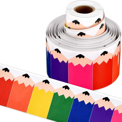 49 Feet Bulletin Board Borders School Themed Decorative Stickers Confetti Teaching Press Border for School Classroom Chalkboard Decoration...