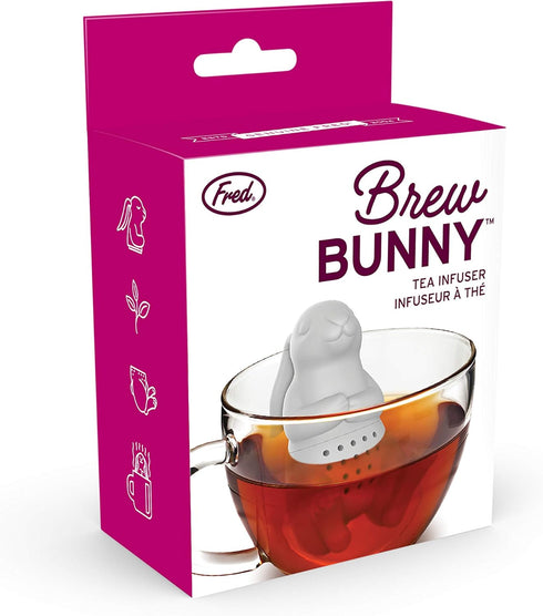 Genuine Fred, BREW BUNNY, Rabbit Reusable Silicone Tea Infuser, Gray, Fun Gift for Tea Lovers, Clever Kitchen Gadget...