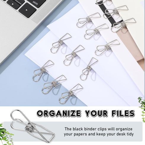 100 Pcs Paper Clips Metal Wire Hollow Out Clips Multi Purpose Utility Clips Invoice Bill Paper Clips Stainless Steel Hanging Clothes Pins for Scho...