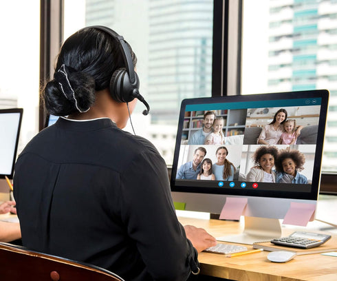 Aluratek Wired USB Stereo Headset with Noise Cancelling Boom Mic and in-Line Controls, for Distance Learning, Zoom, MS Teams, Video Conferencing, ...